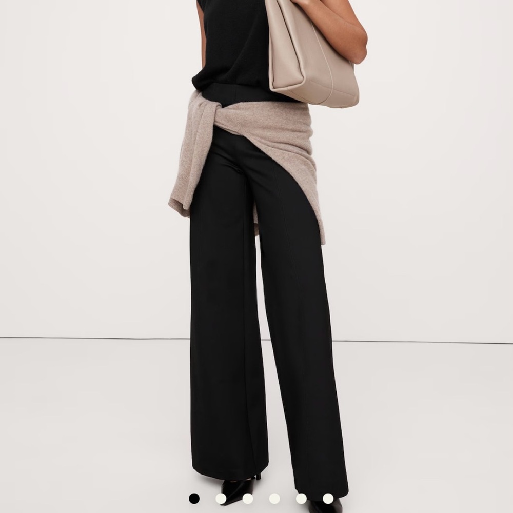 Banana Republic Black Wide Ponte Pants